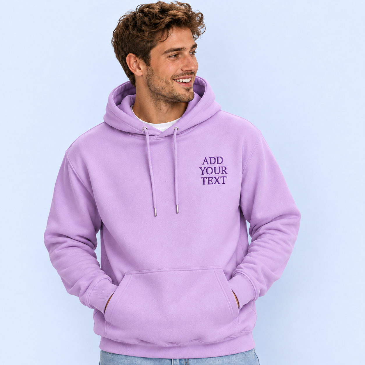 Title Custom Embroidered Organic Hoodie – Add Your Logo or Text