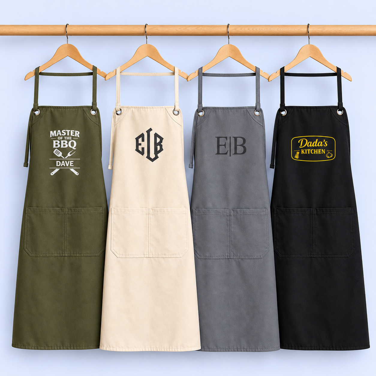 Personalised Canvas Apron – Monogram, Name, Logo or Custom Text