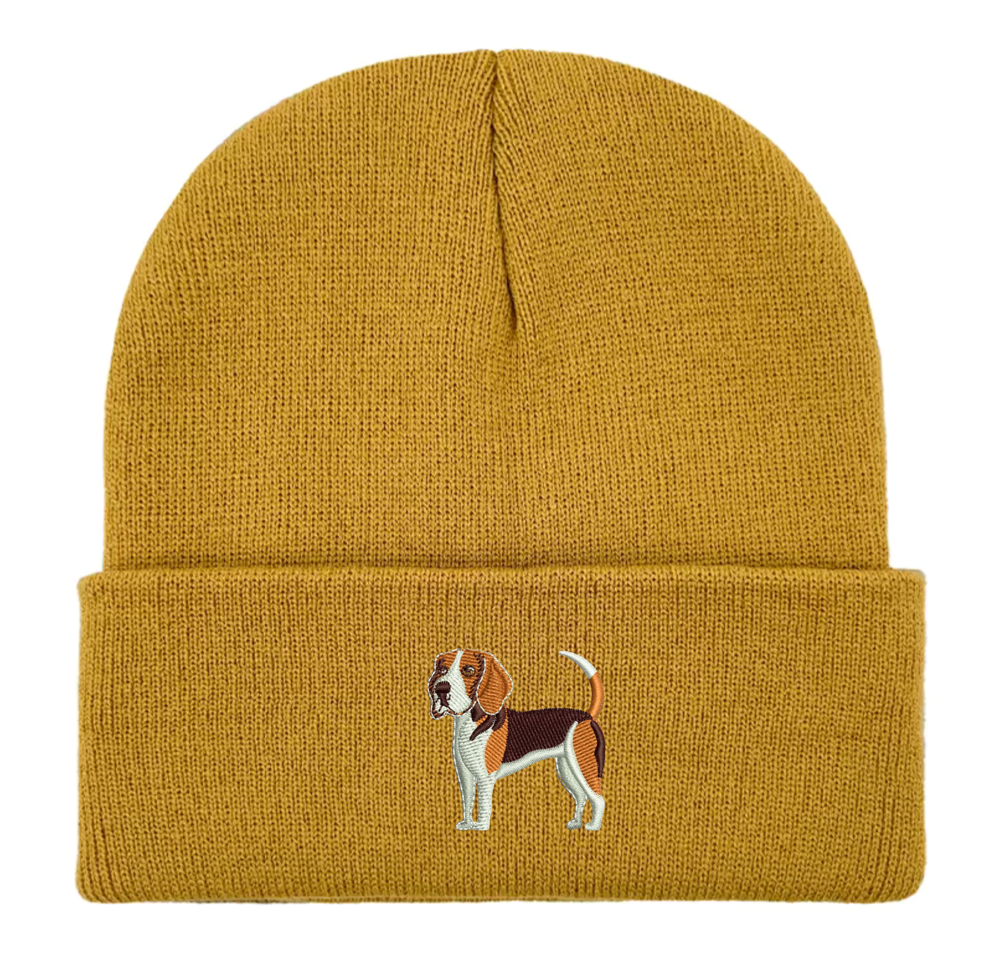 Beagle embroidered beanie hat
