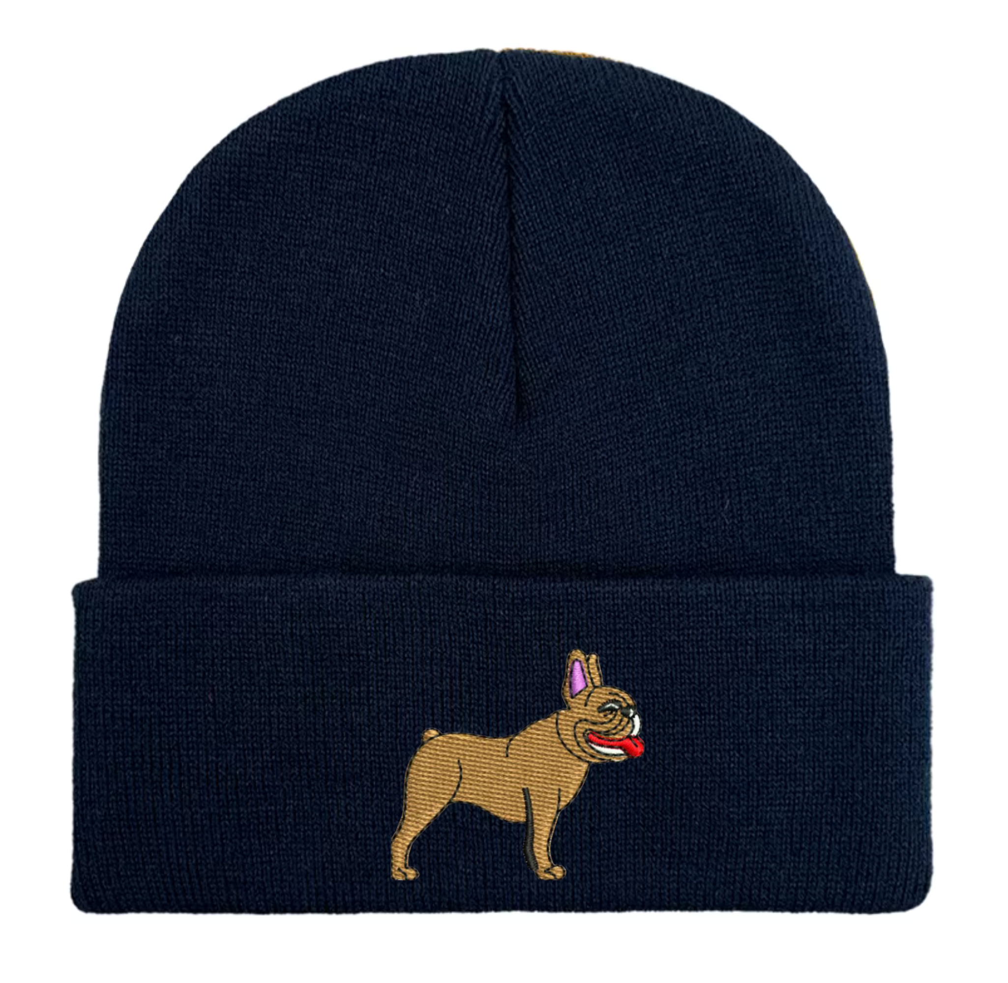French Bulldog Embroidered beanie hat