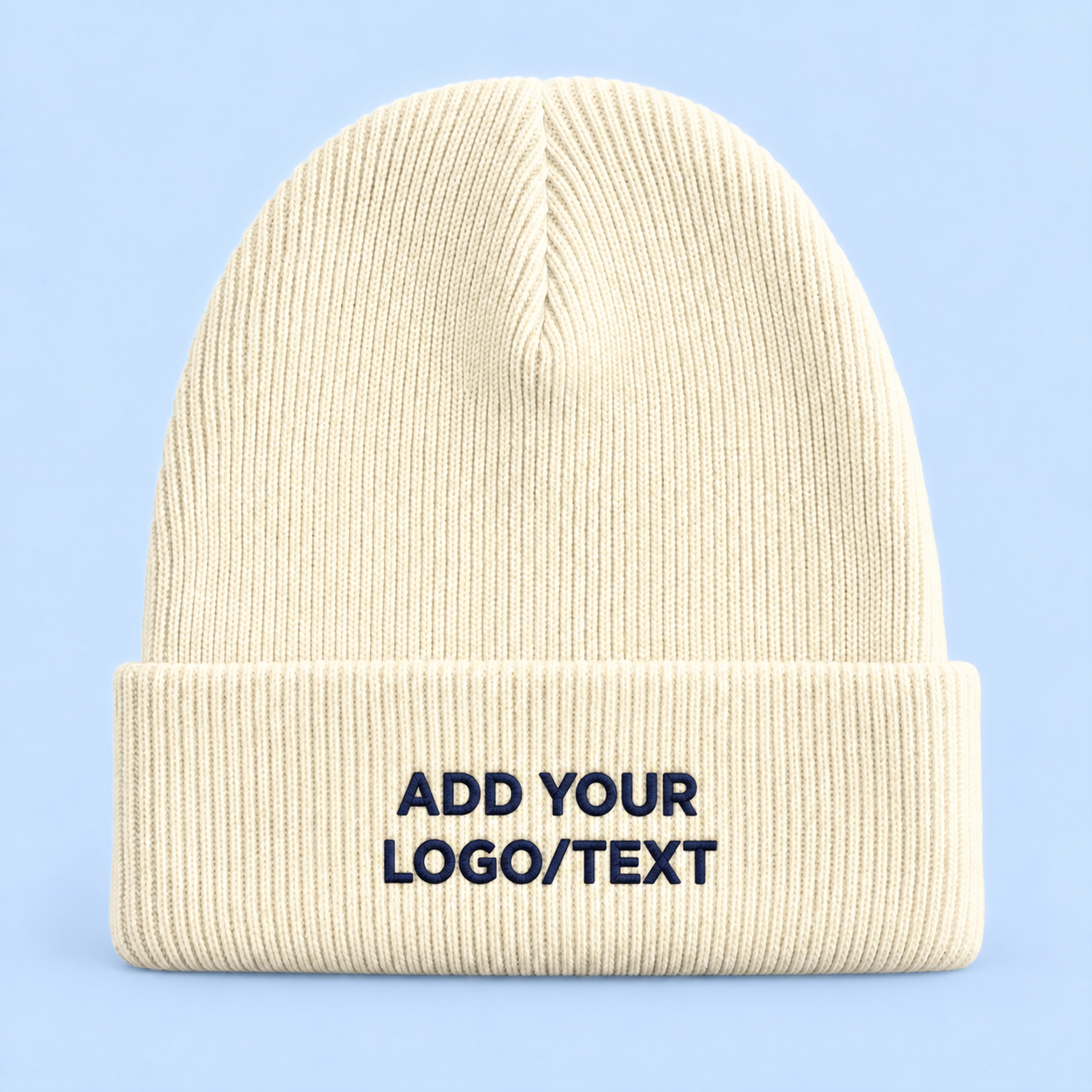 Custom Embroidered Organic Cotton Beanie – Logo or Text