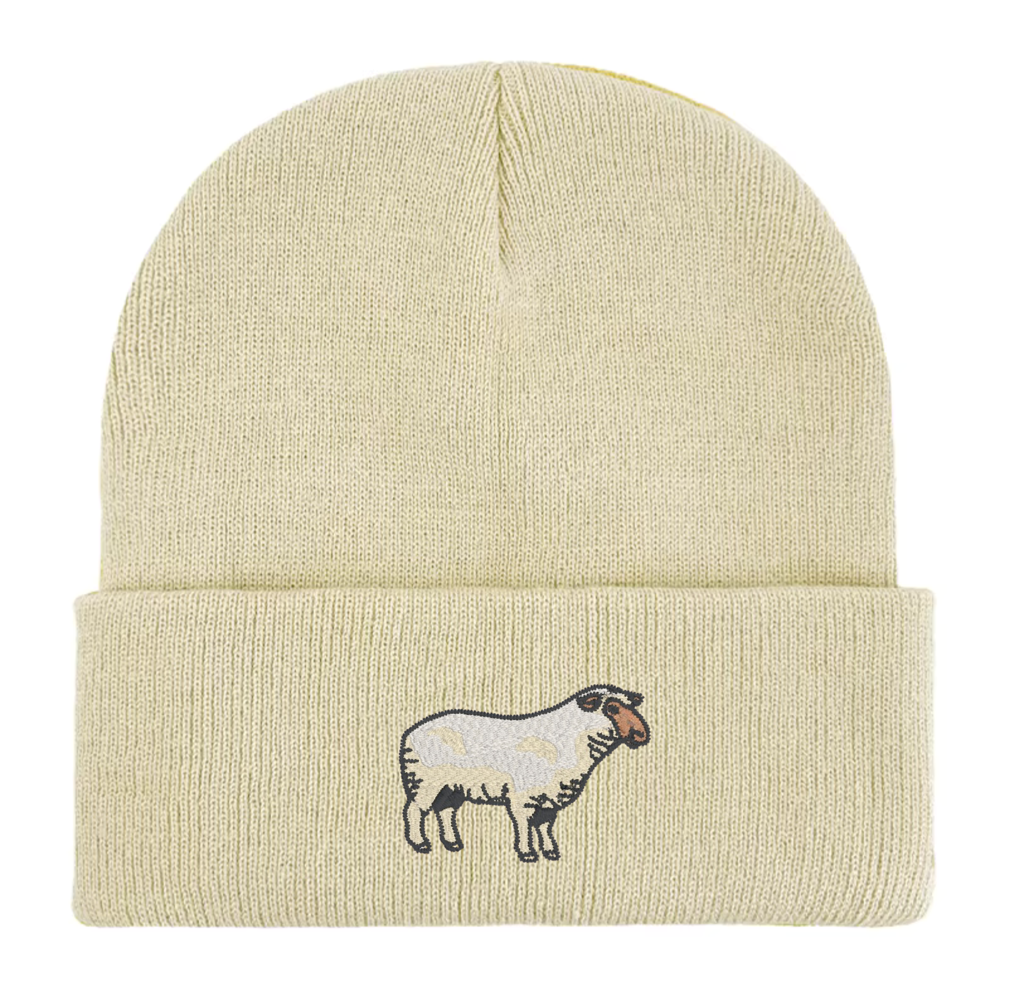 Sheep Embroidered Beanie Hat