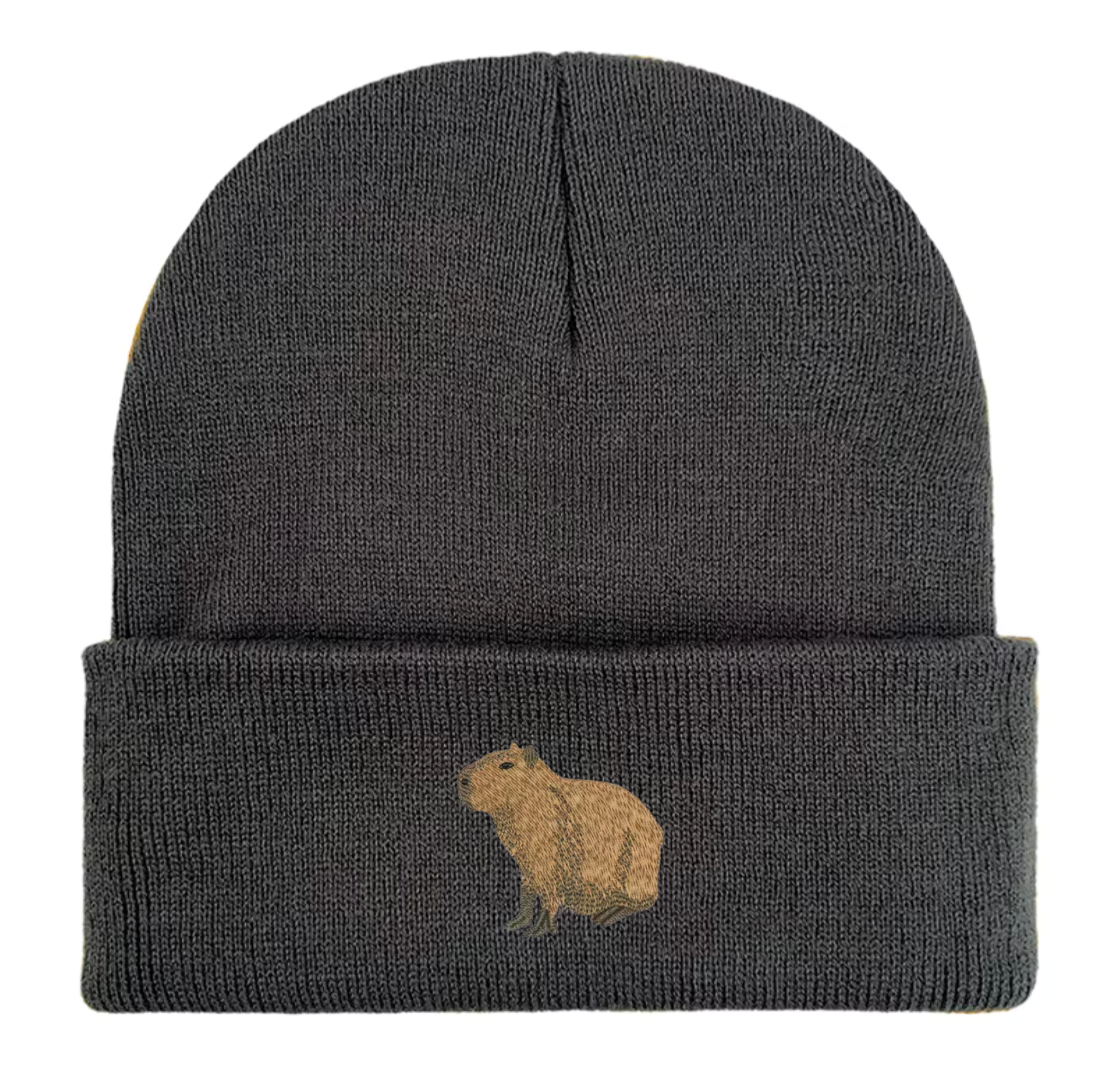 Capybara Embroidered Beanie Hat