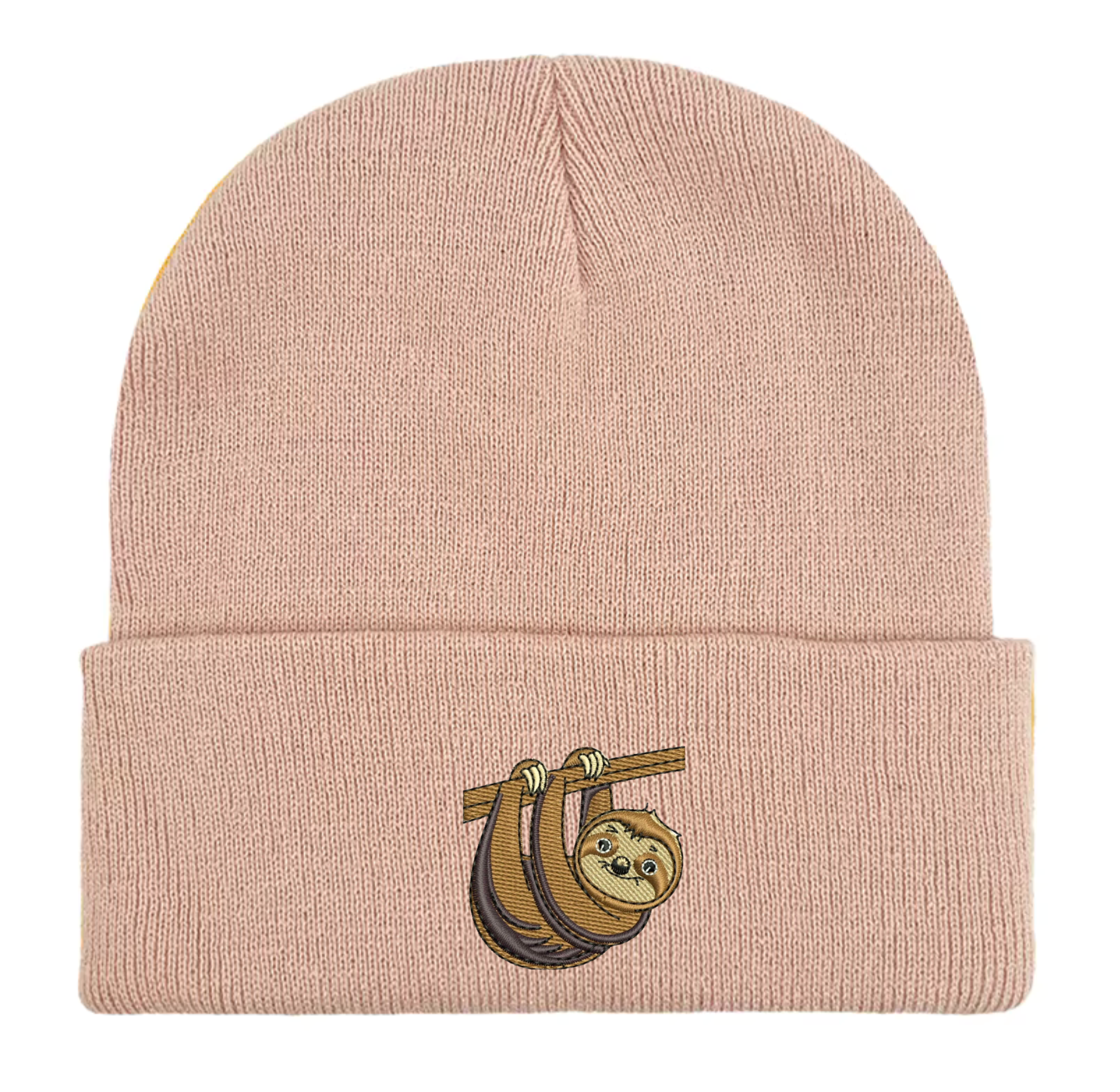 Sloth Embroidered Beanie Hat