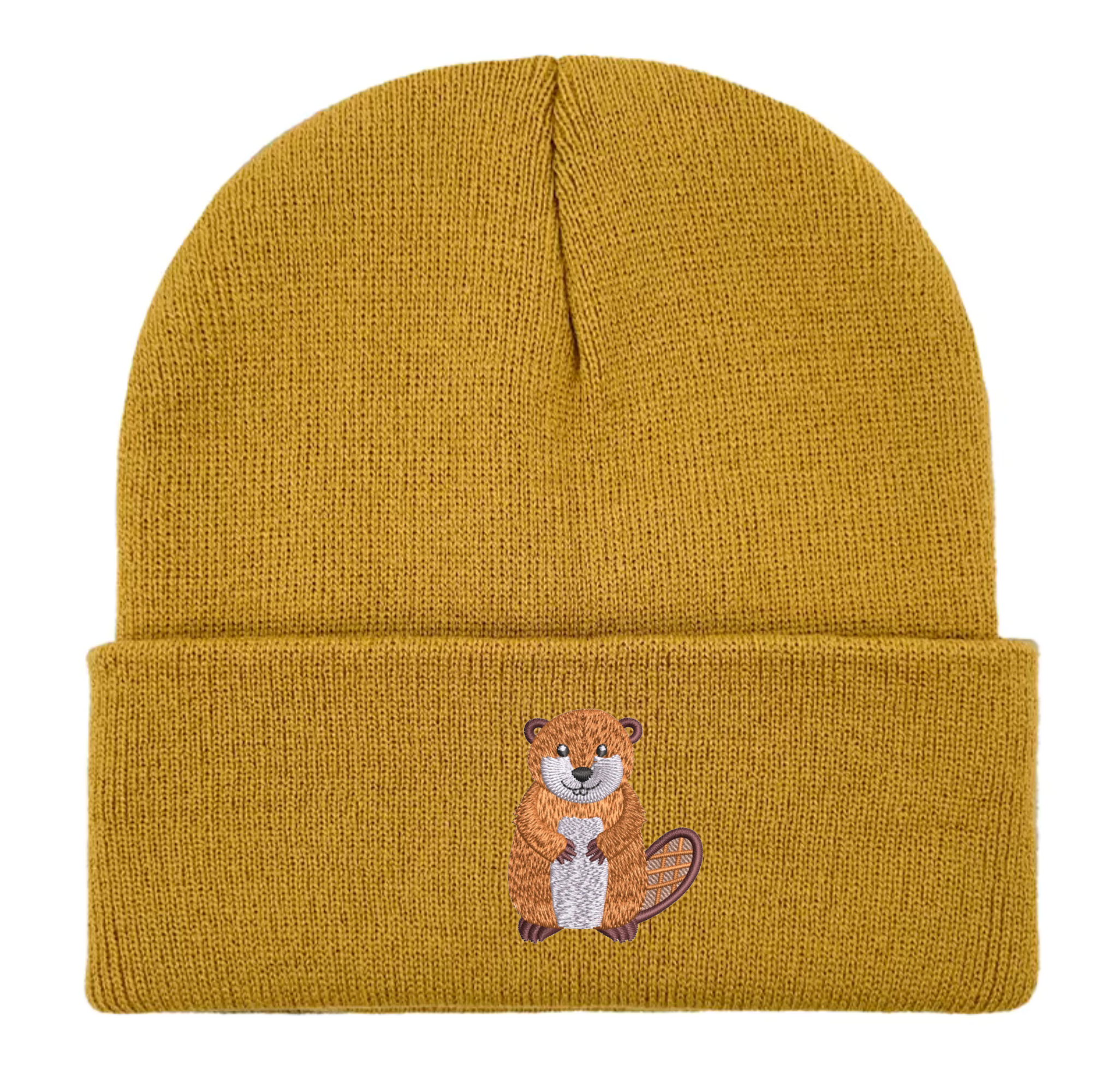 Beaver Embroidered Beanie Hat