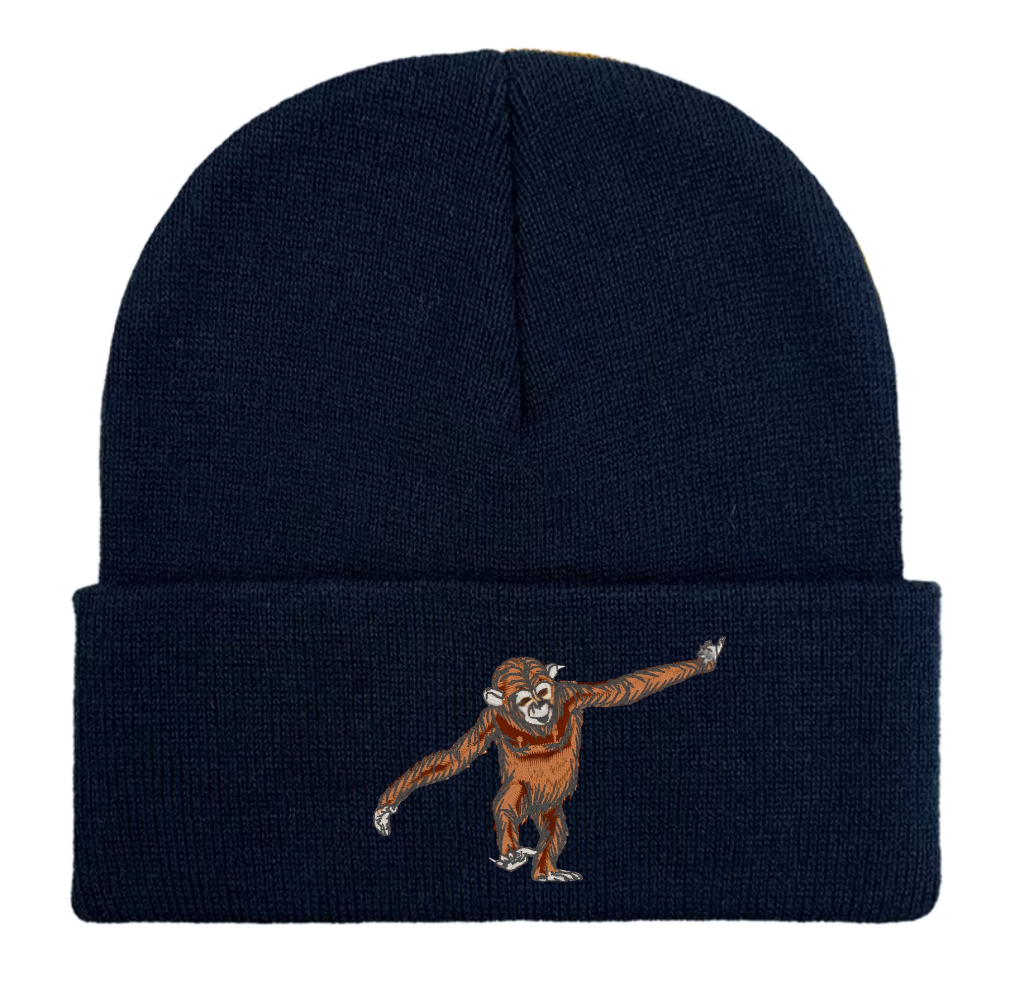 Chimpanzee Embroidered Beanie Hat