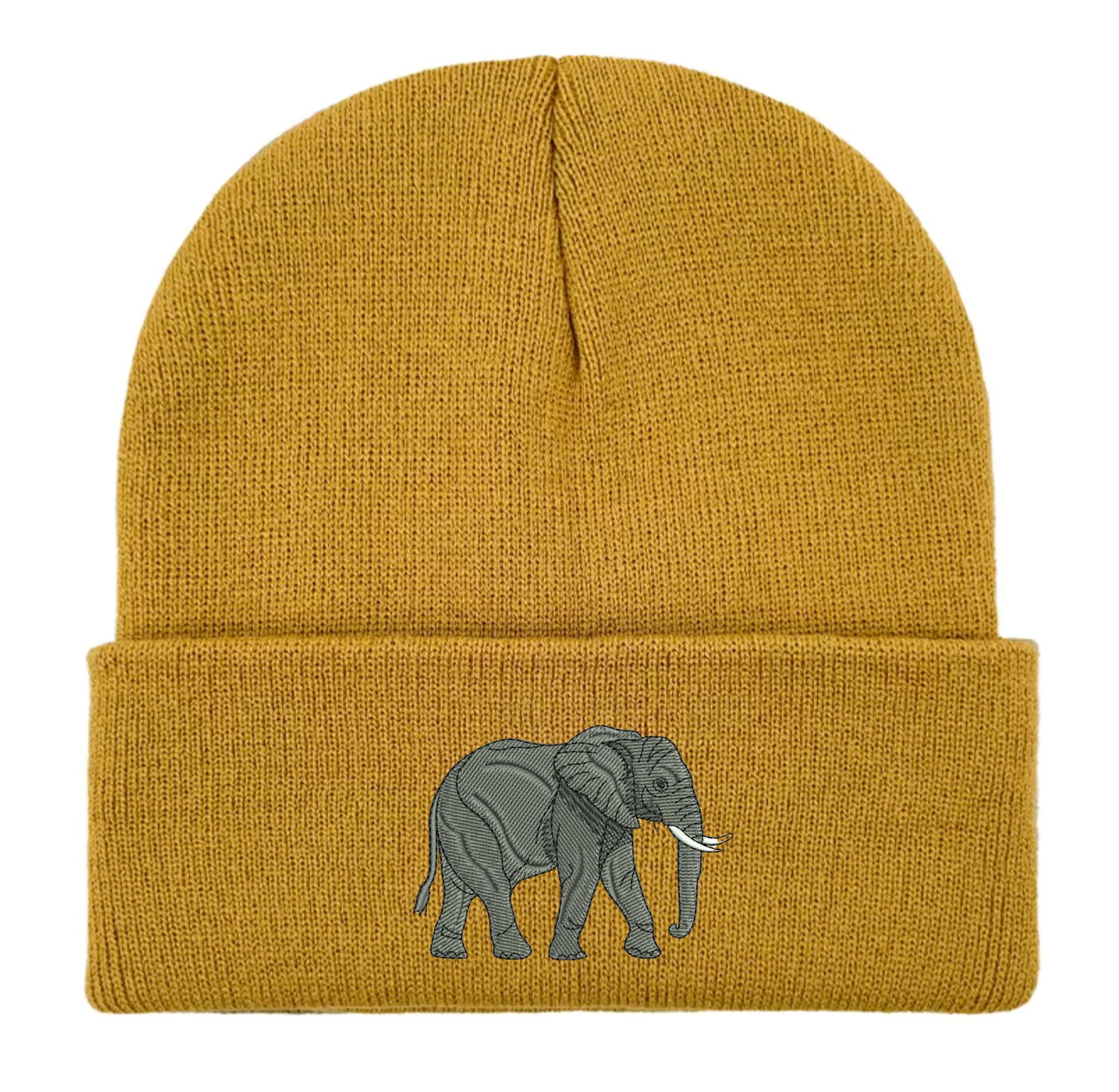 Elephant Embroidered Beanie Hat