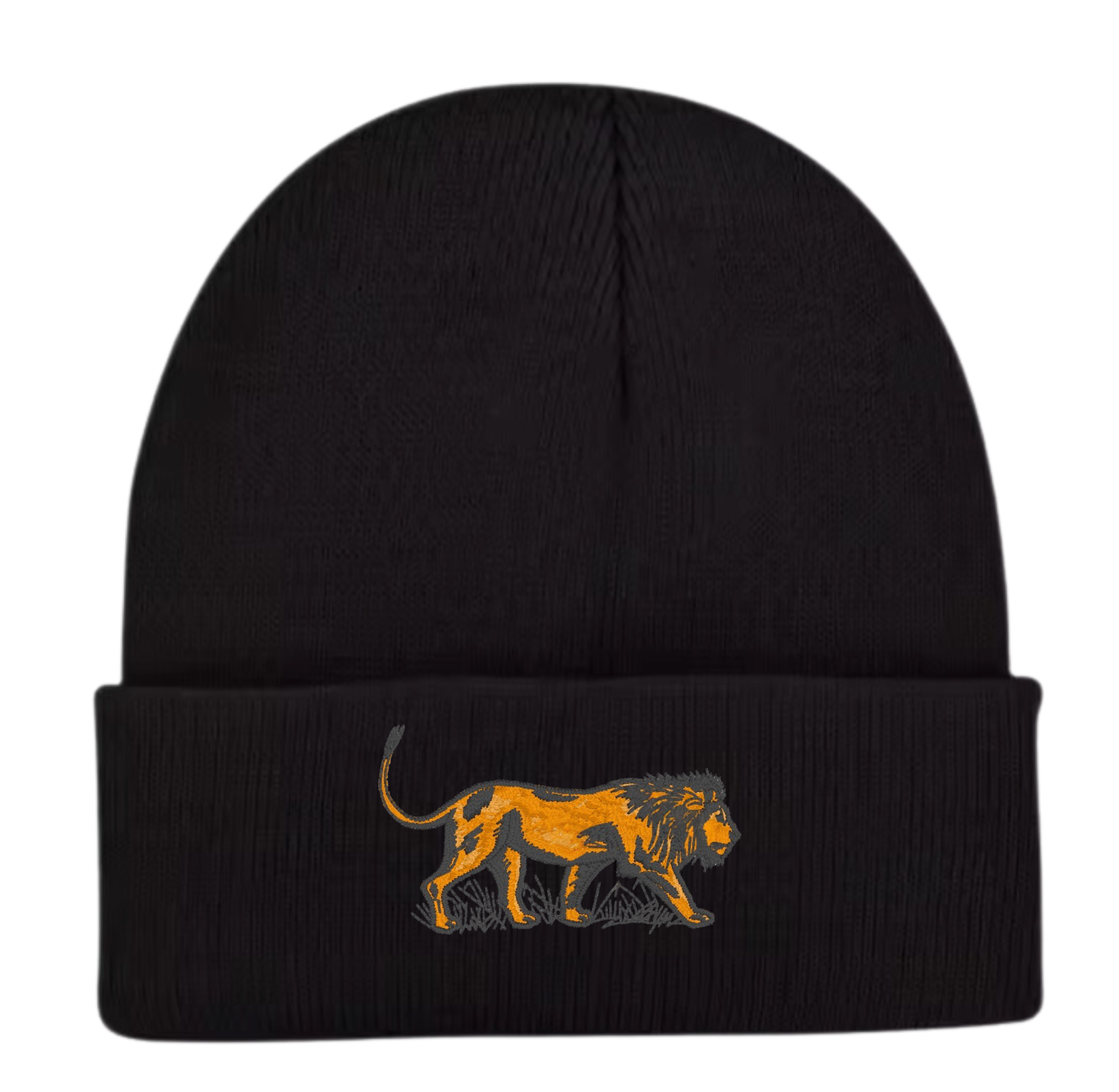 Lion Embroidered Beanie Hat