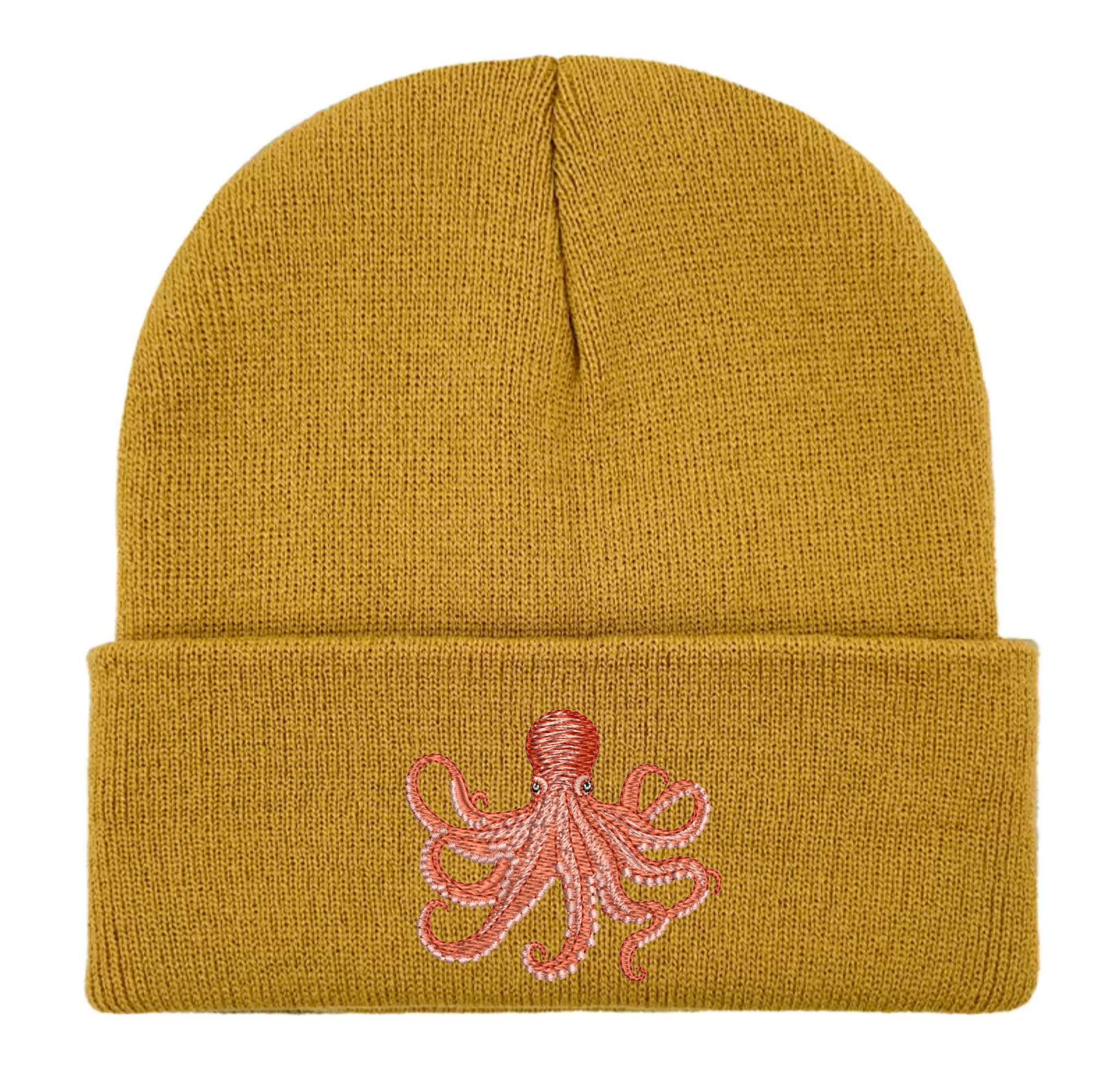 Octopus Embroidered Beanie Hat