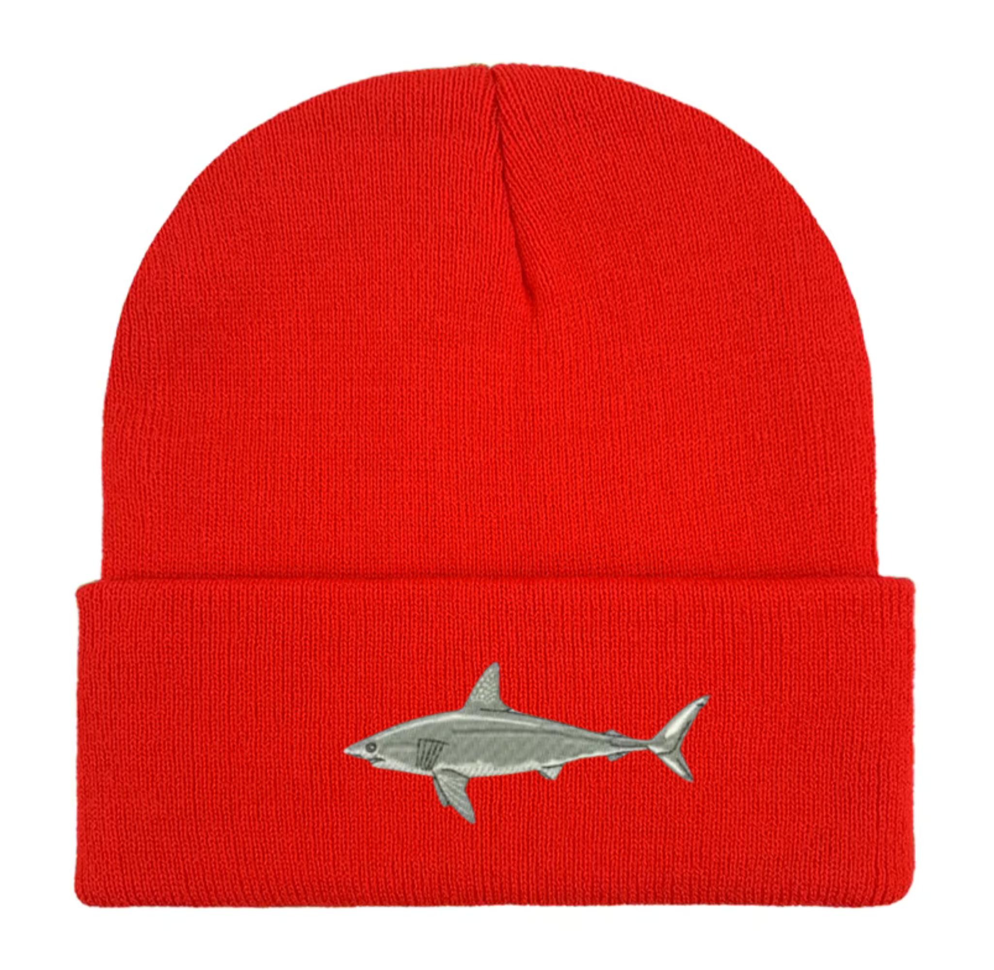 shark Embroidered Beanie Hat