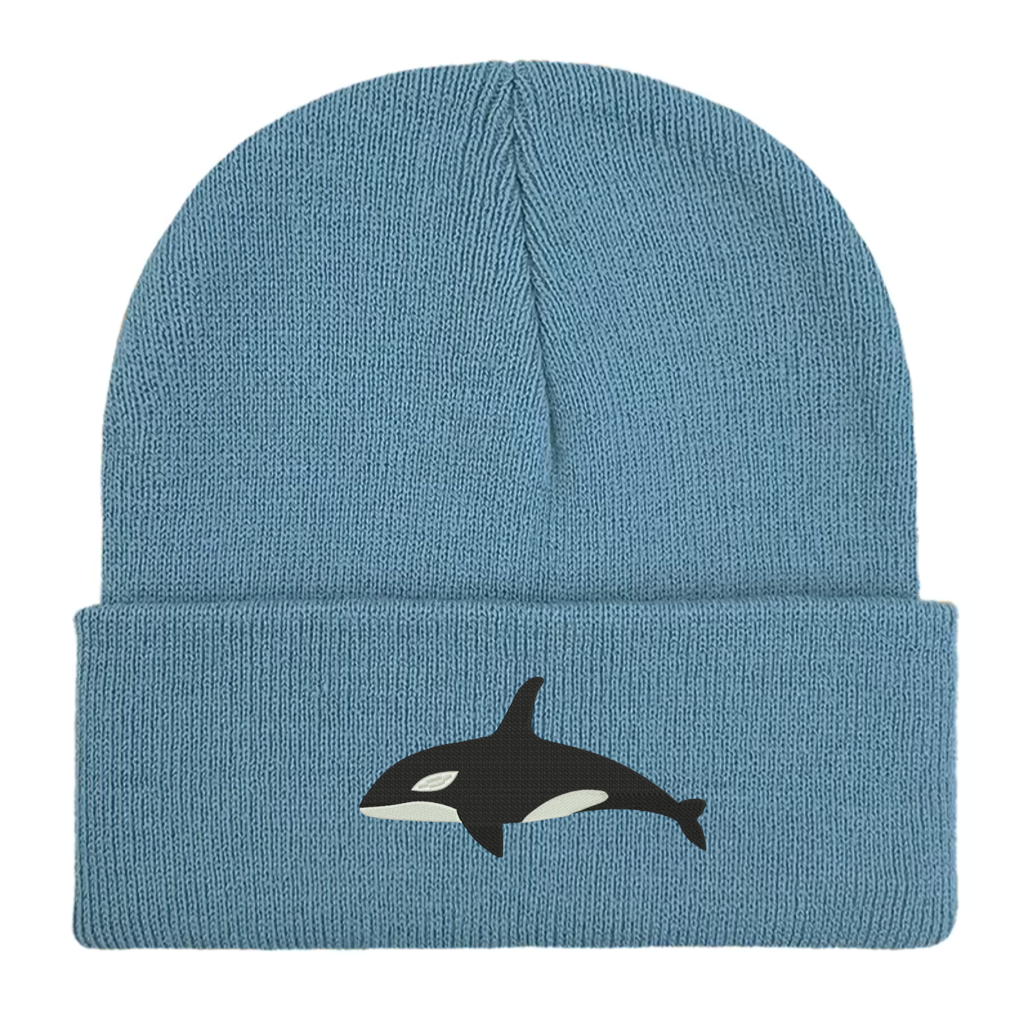 Orca Whale Embroidered Beanie Hat