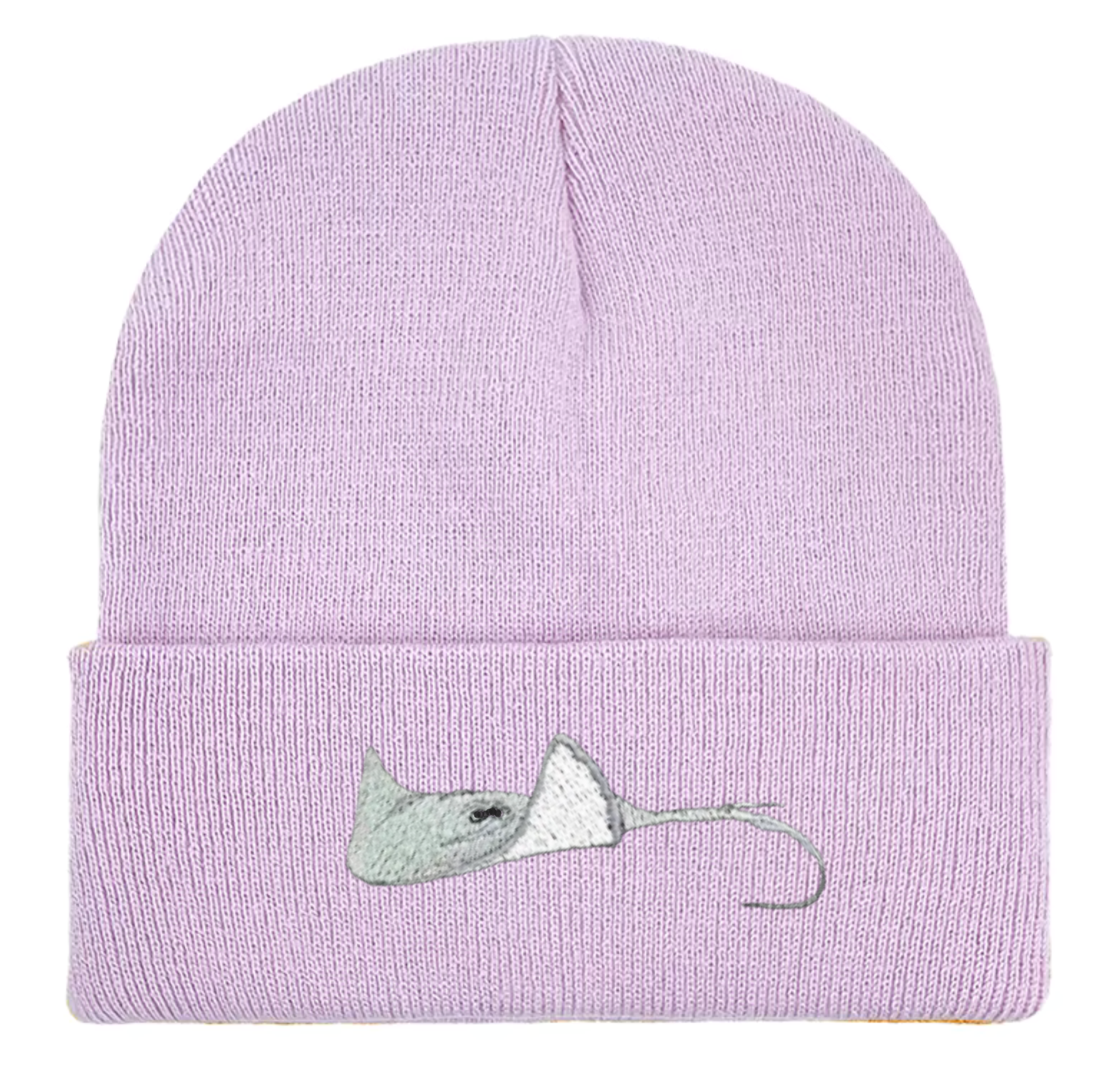 Stingray Embroidered Beanie Hat
