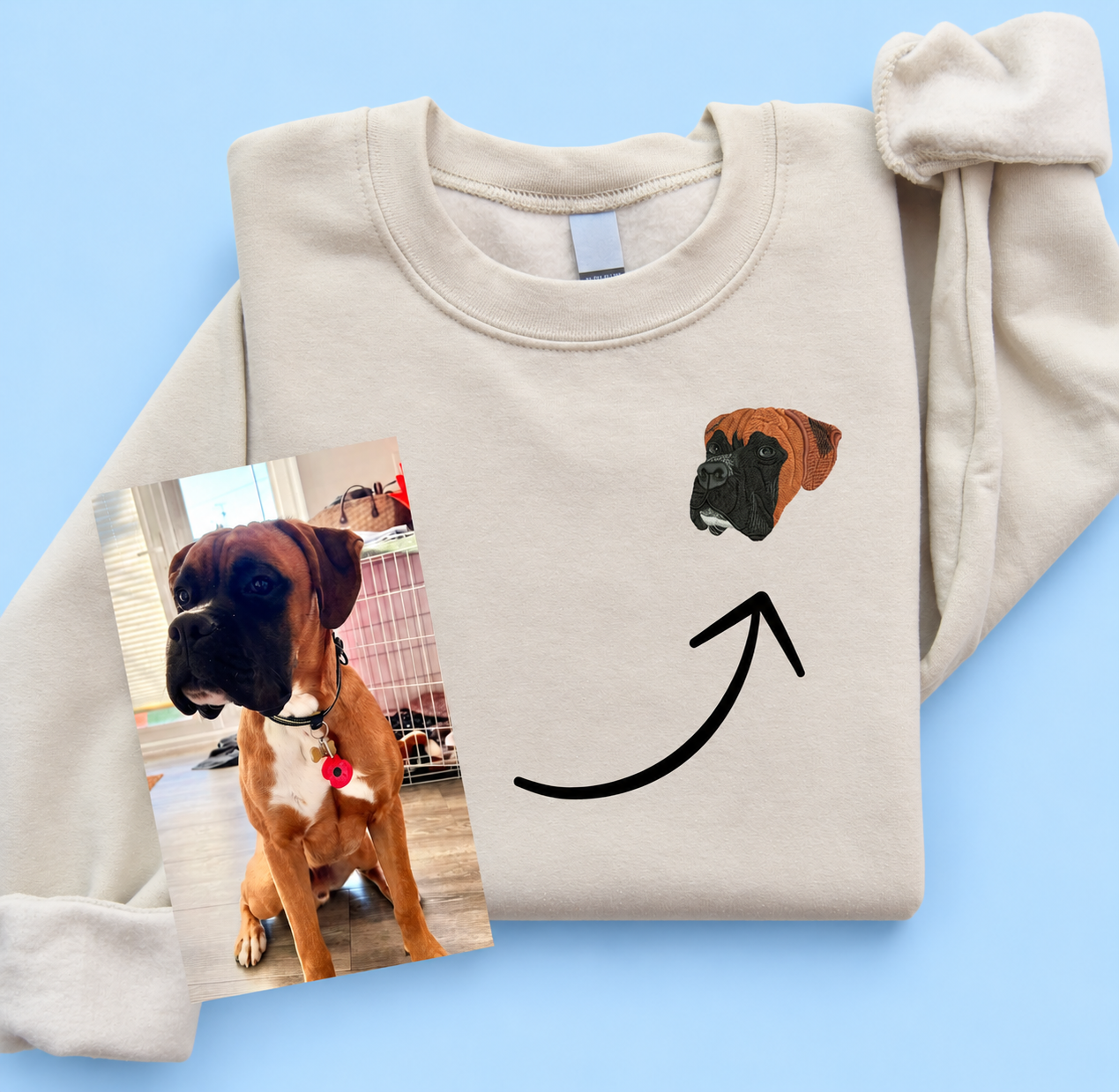 Add your Pet embroidered Sweatshirt - Pets on Sweats