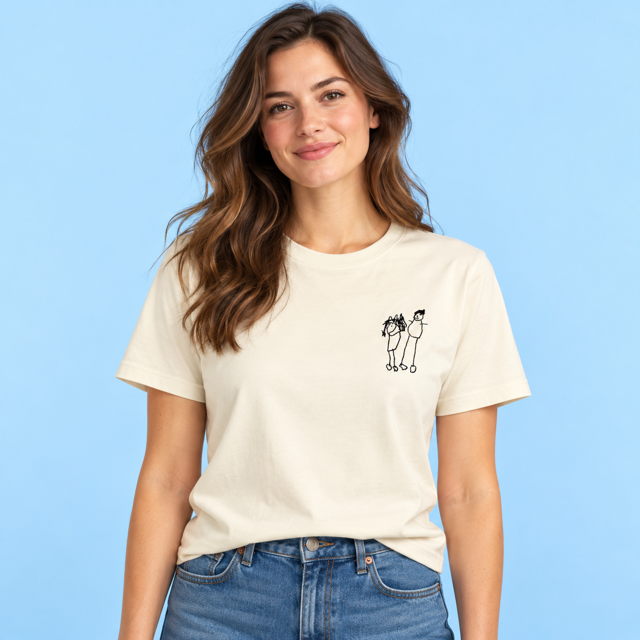 Personalised Children’s Drawing Embroidered T-Shirt – Organic Cotton