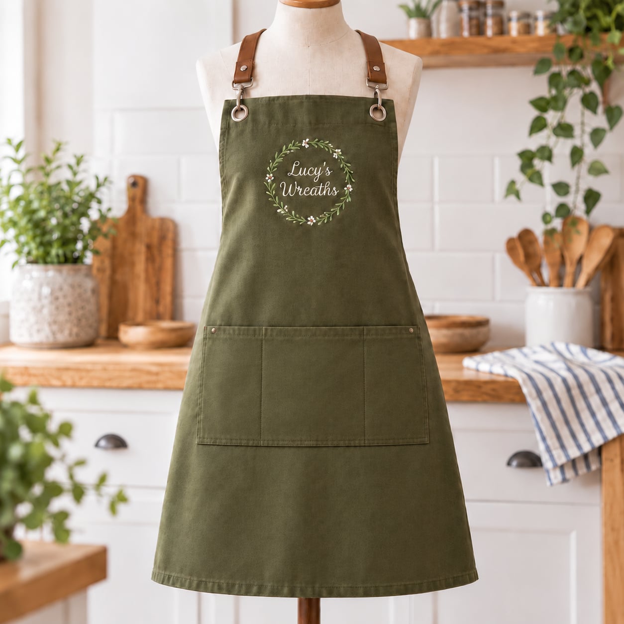 Your design, embroidery on an apron made for you.