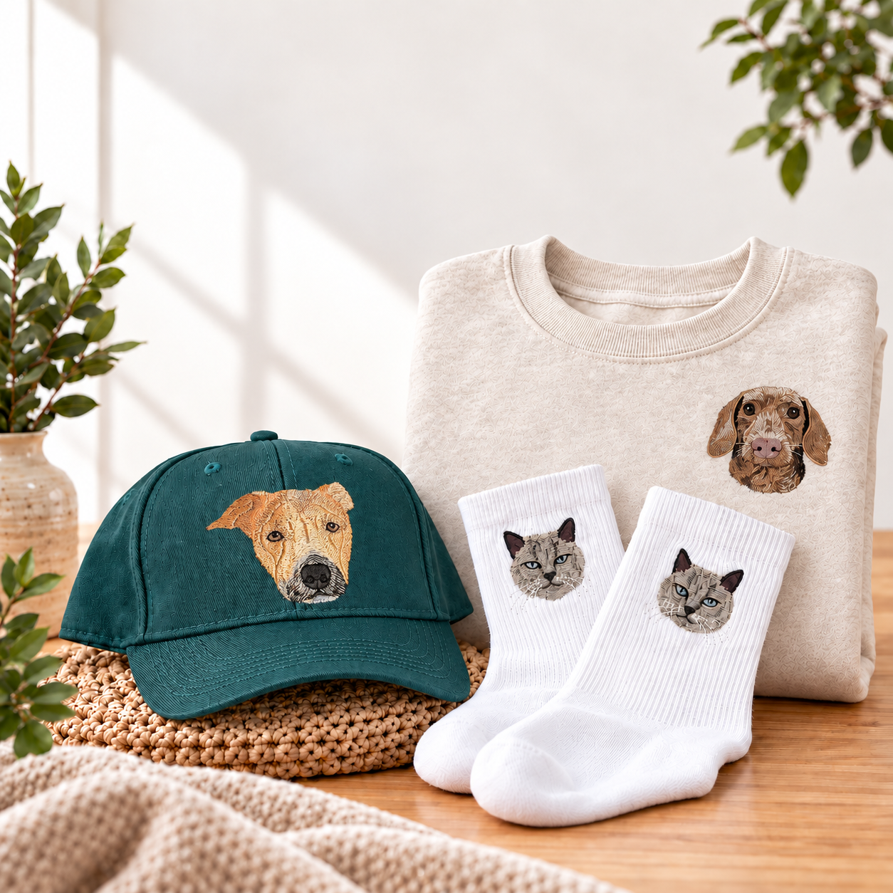 Your favourite Pet, stitched into something you can wear.